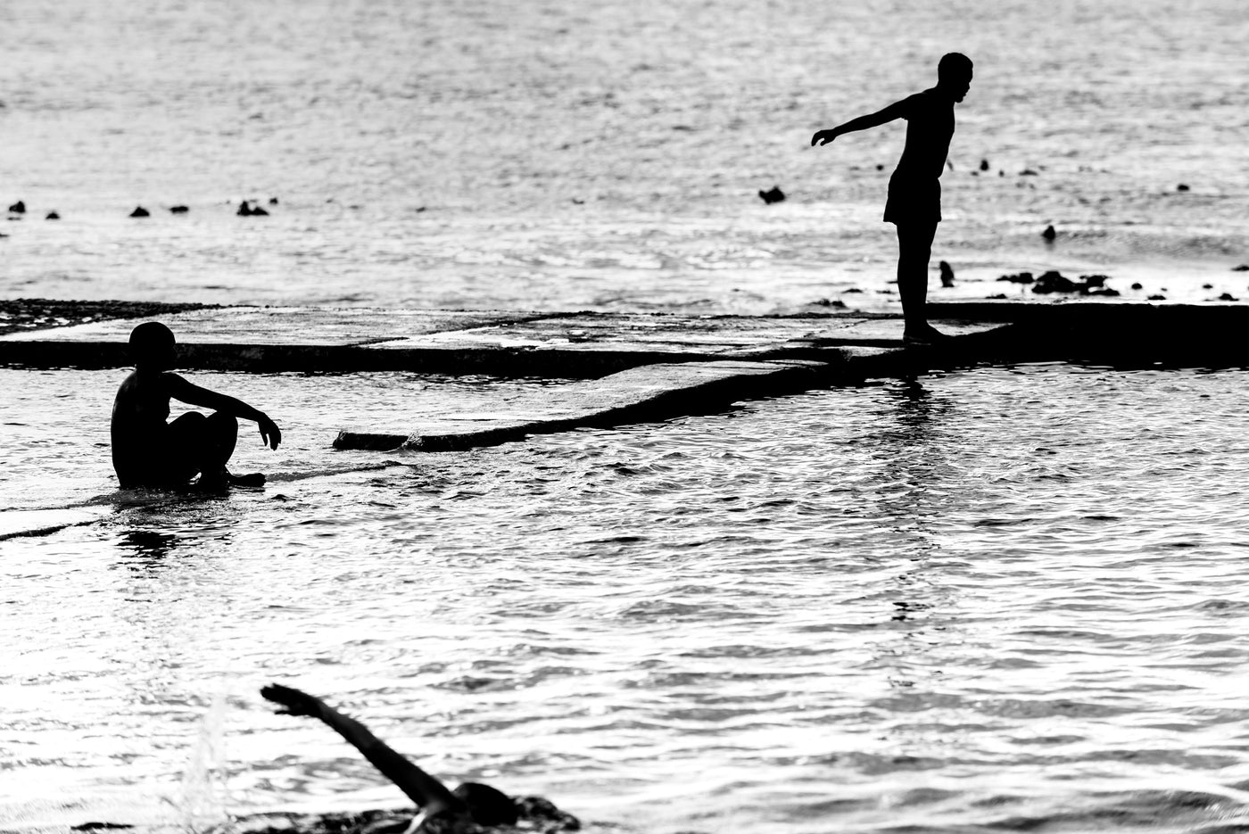 Swimmers in the Kalk bay tidal pool.