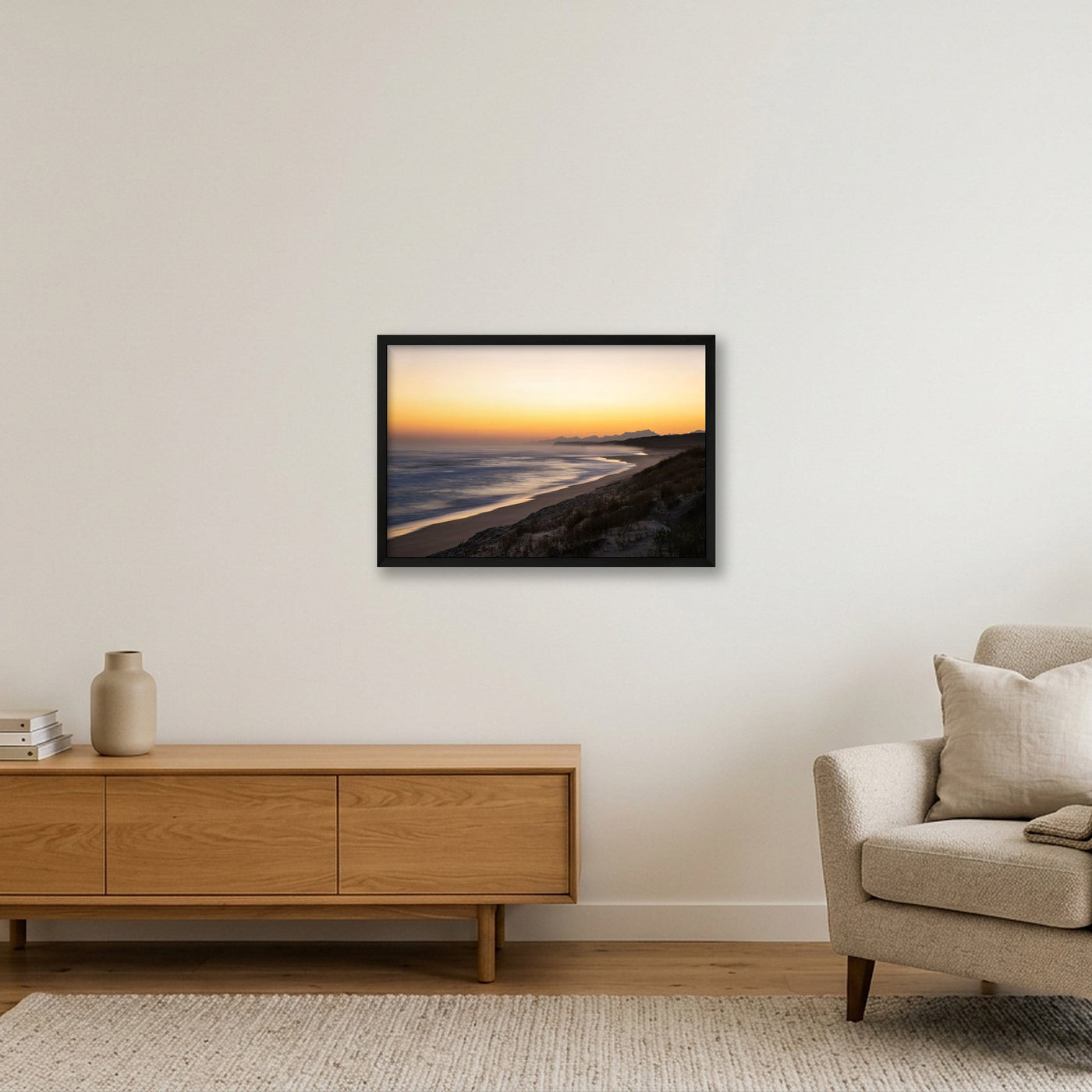 icm-minimal-sunset-seascape-print-01 — 60×40cm, 24×16" Black Frame