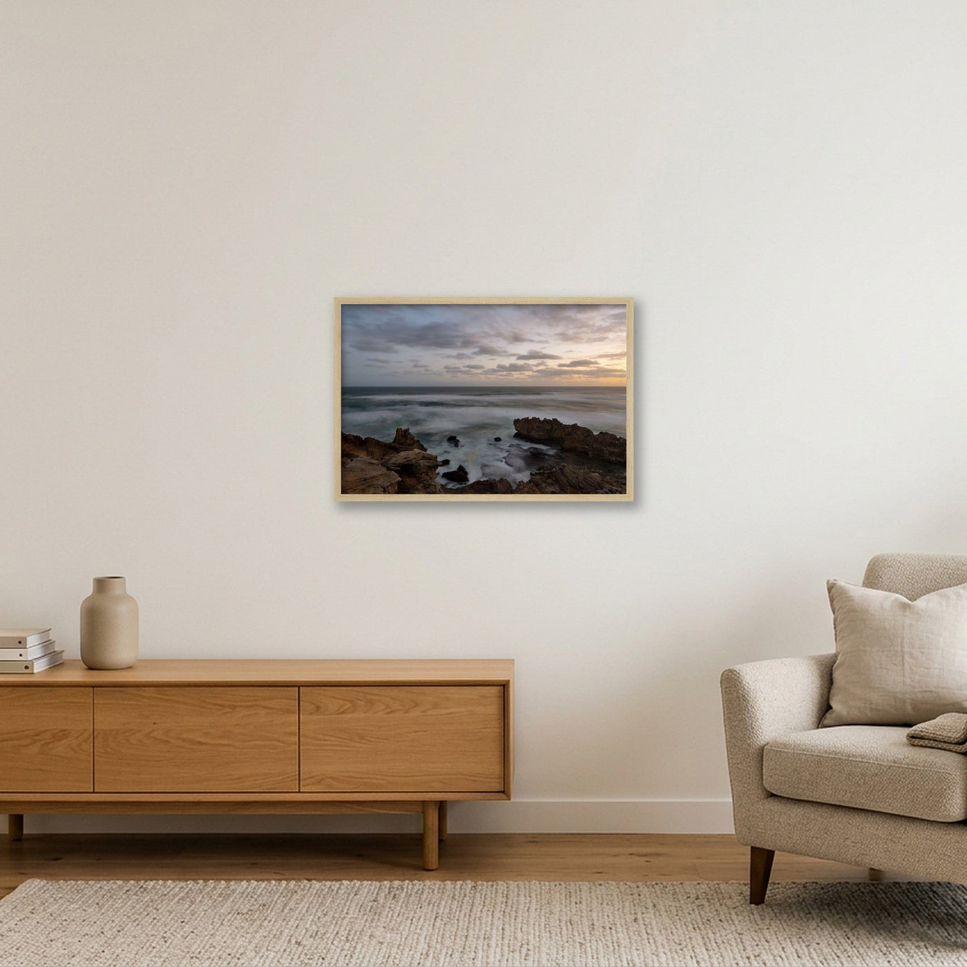 icm-minimal-shoreline-print-01 — 60×40cm, 24×16" Oak Frame