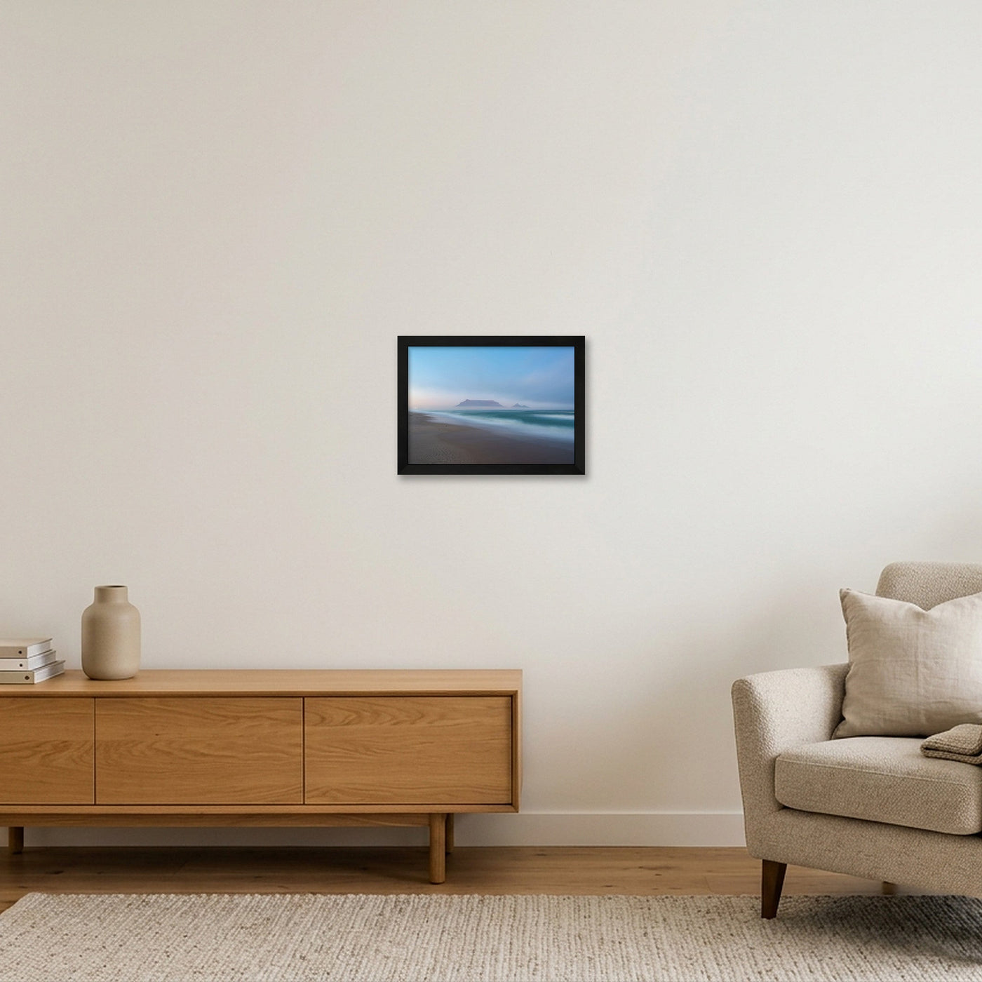 icm-minimal-table-mountain-print-01 — A4 (30×21cm, 12×8") Black Frame