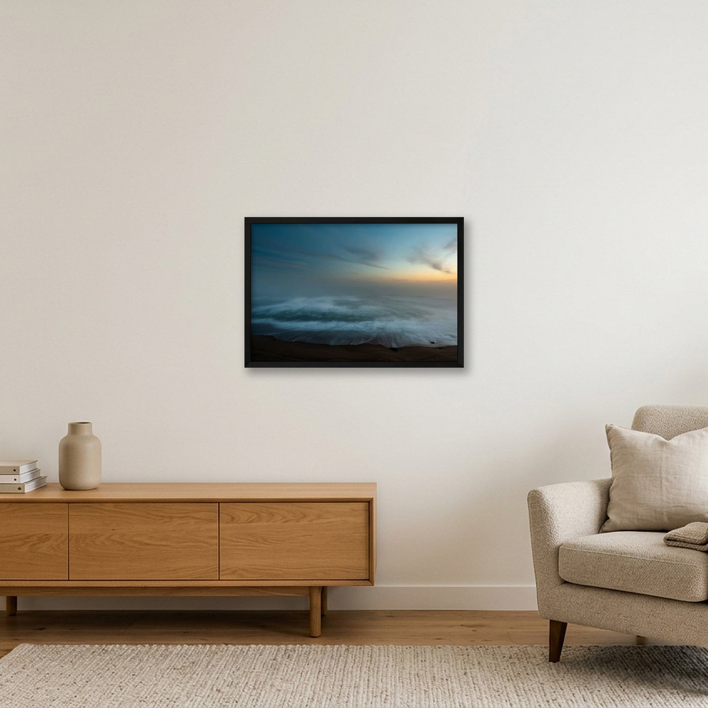 icm-moody-seascape-print-01 — 60×40cm, 24×16" Black Frame