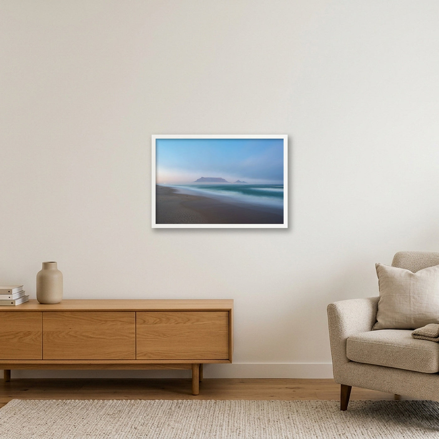 icm-minimal-table-mountain-print-01 — 60×40cm, 24×16" White Frame