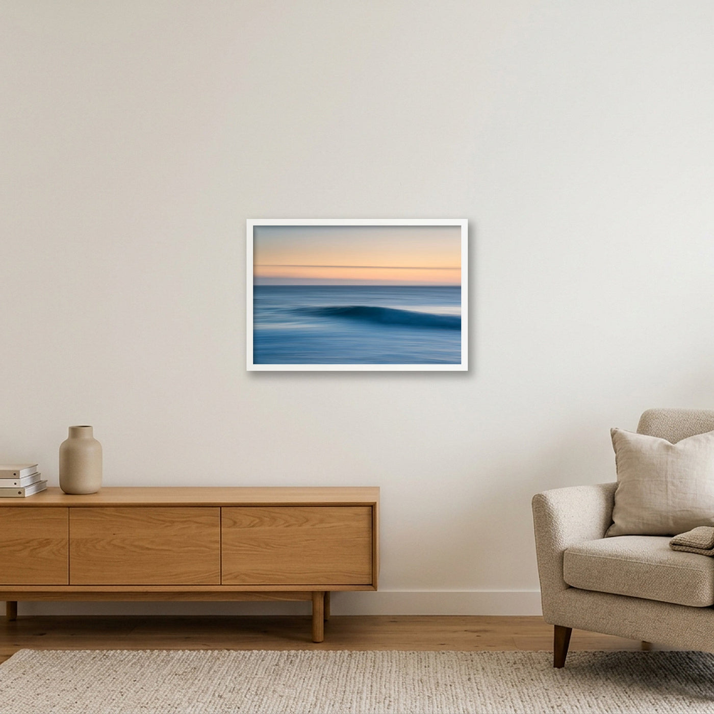 icm-minimal-seascape-print-01 — 60×40cm, 24×16" White Frame