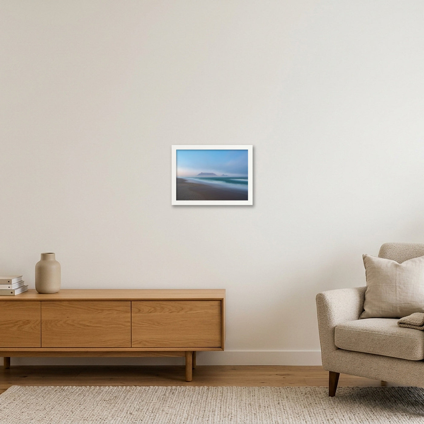icm-minimal-table-mountain-print-01 — A4 (30×21cm, 12×8") White Frame