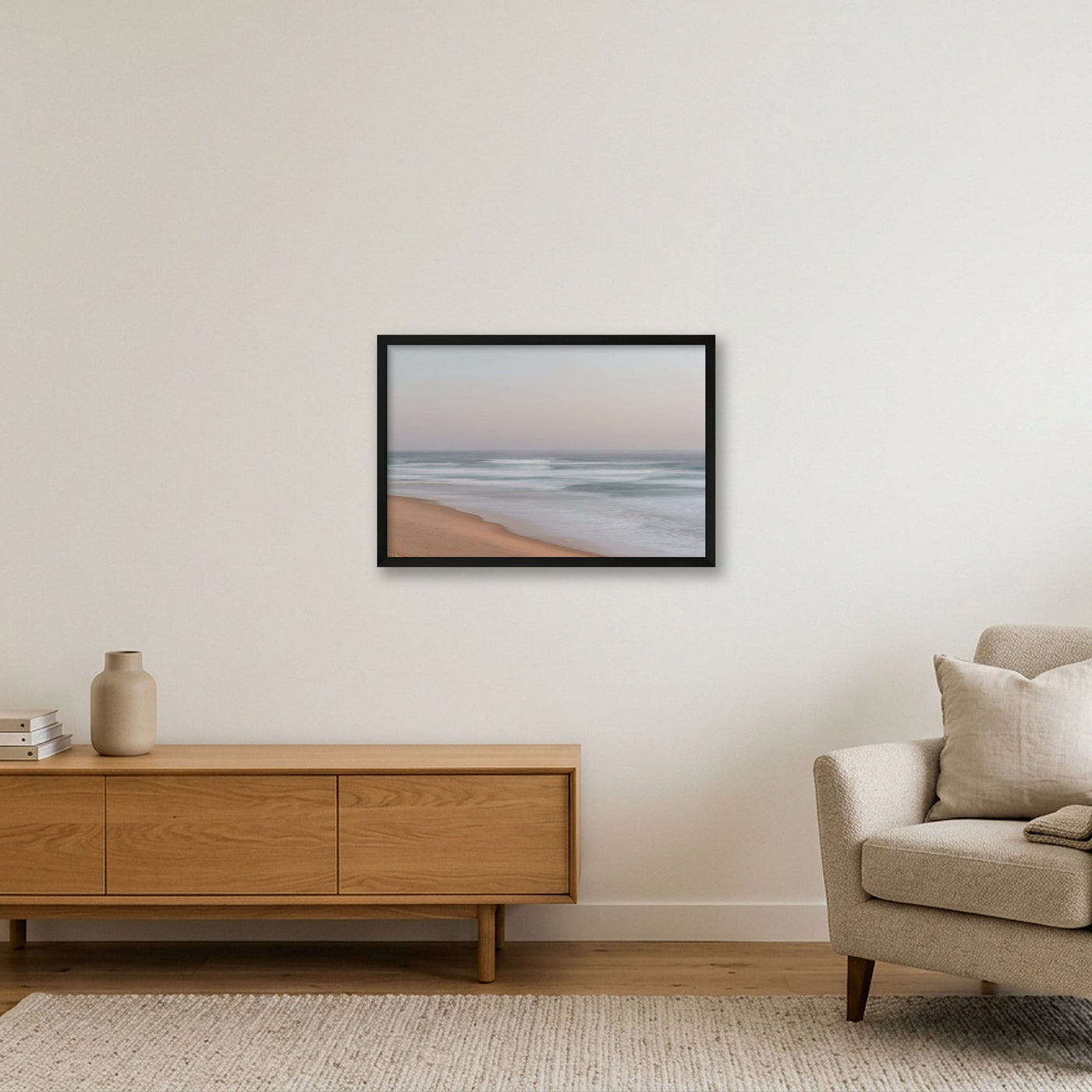 icm-muted-seascape-print-01 — 60×40cm, 24×16" Black Frame