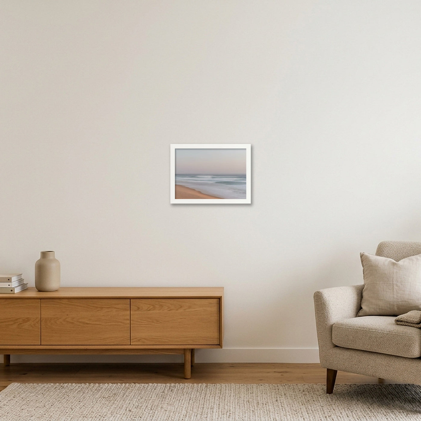 icm-muted-seascape-print-01 — A4 (30×21cm, 12×8") White Frame