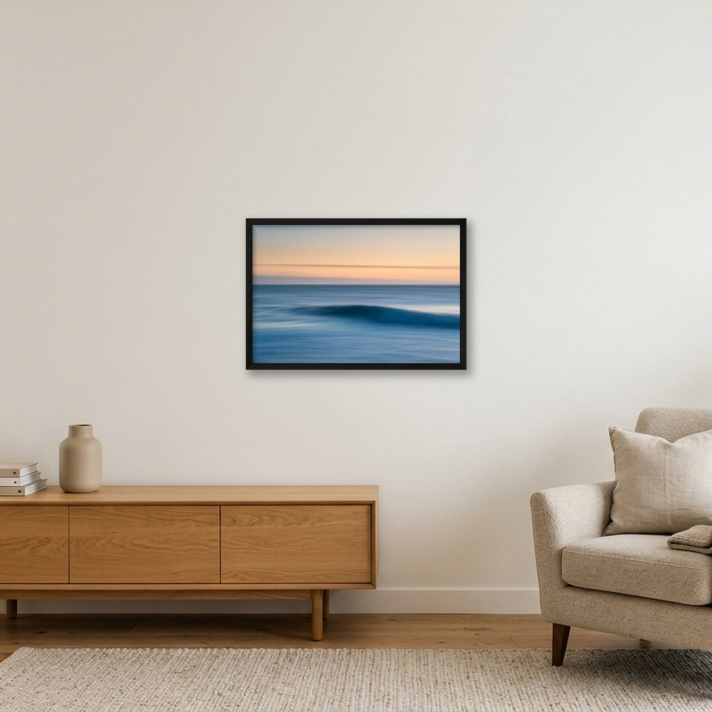 icm-minimal-seascape-print-01 — 60×40cm, 24×16" Black Frame