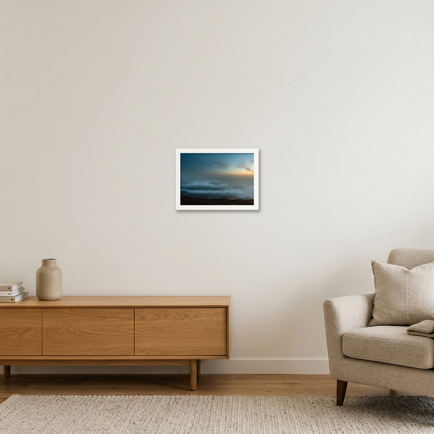 icm-moody-seascape-print-01 — A4 (30×21cm, 12×8") White Frame