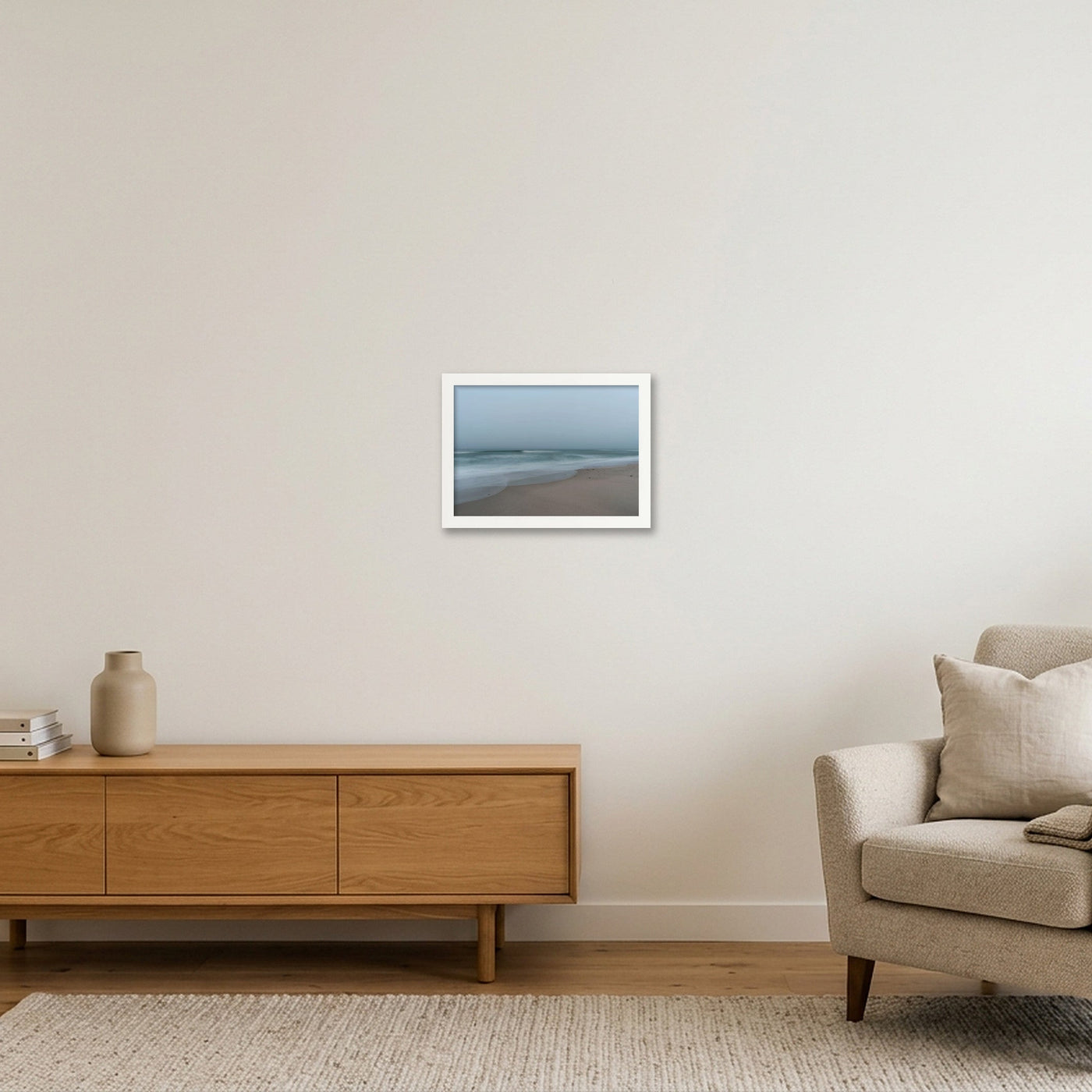 icm-soft-blur-seascape-print-01 — A4 (30×21cm, 12×8") White Frame