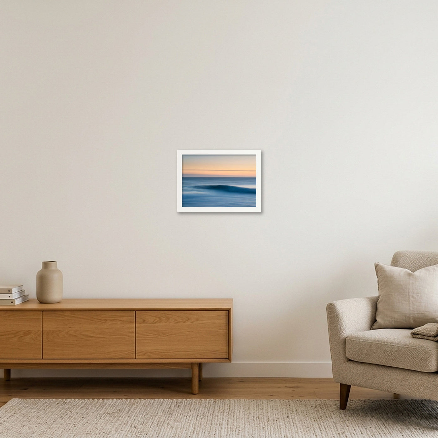 icm-minimal-seascape-print-01 — A4 (30×21cm, 12×8") White Frame