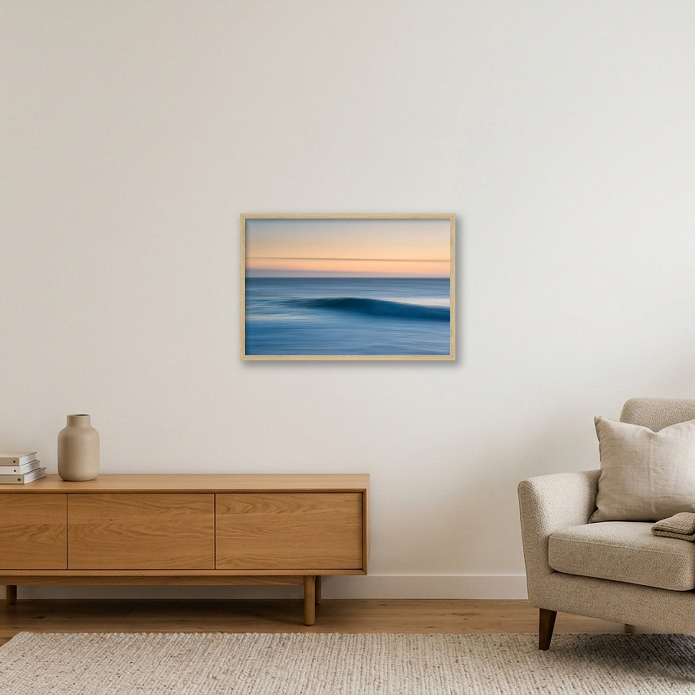 icm-minimal-seascape-print-01 — 60×40cm, 24×16" Oak Frame