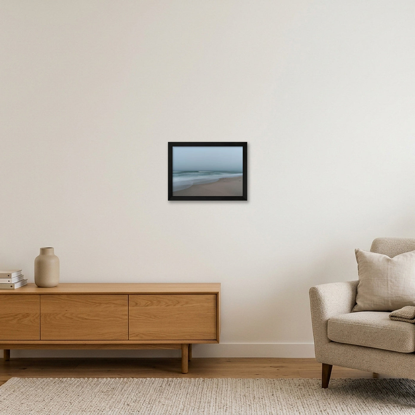 icm-soft-blur-seascape-print-01 — A4 (30×21cm, 12×8") Black Frame