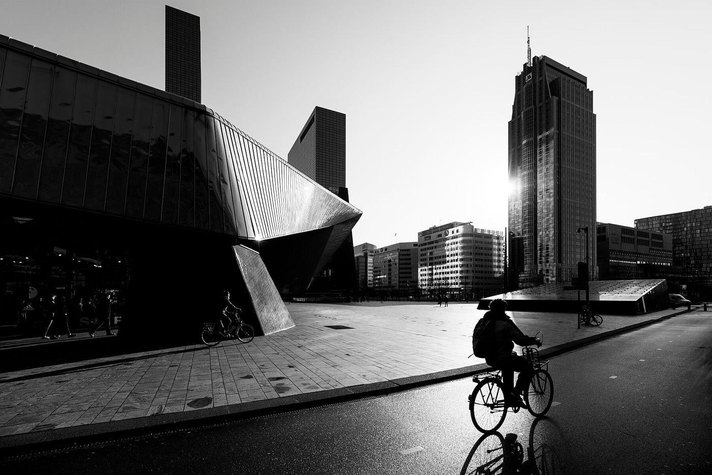 Rotterdam centraal station depicted in fine art black and white photo