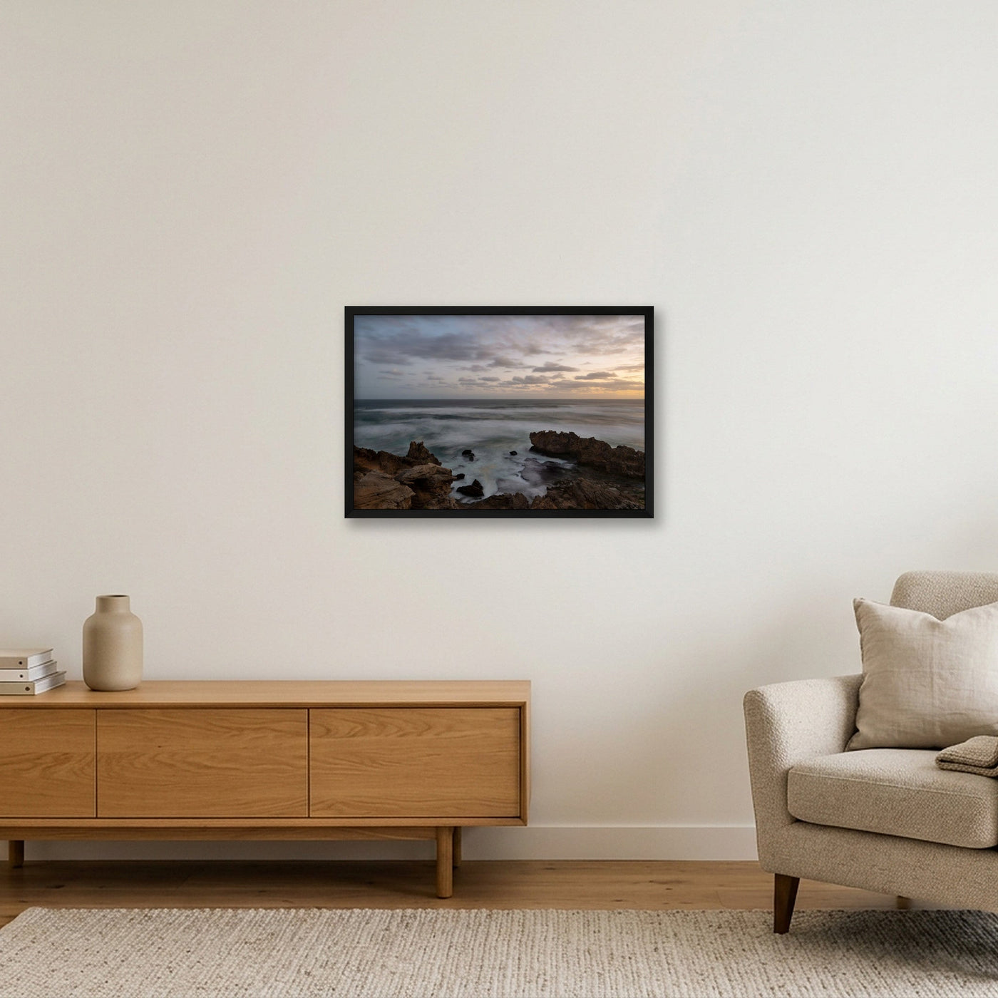 icm-minimal-shoreline-print-01 — 60×40cm, 24×16" Black Frame