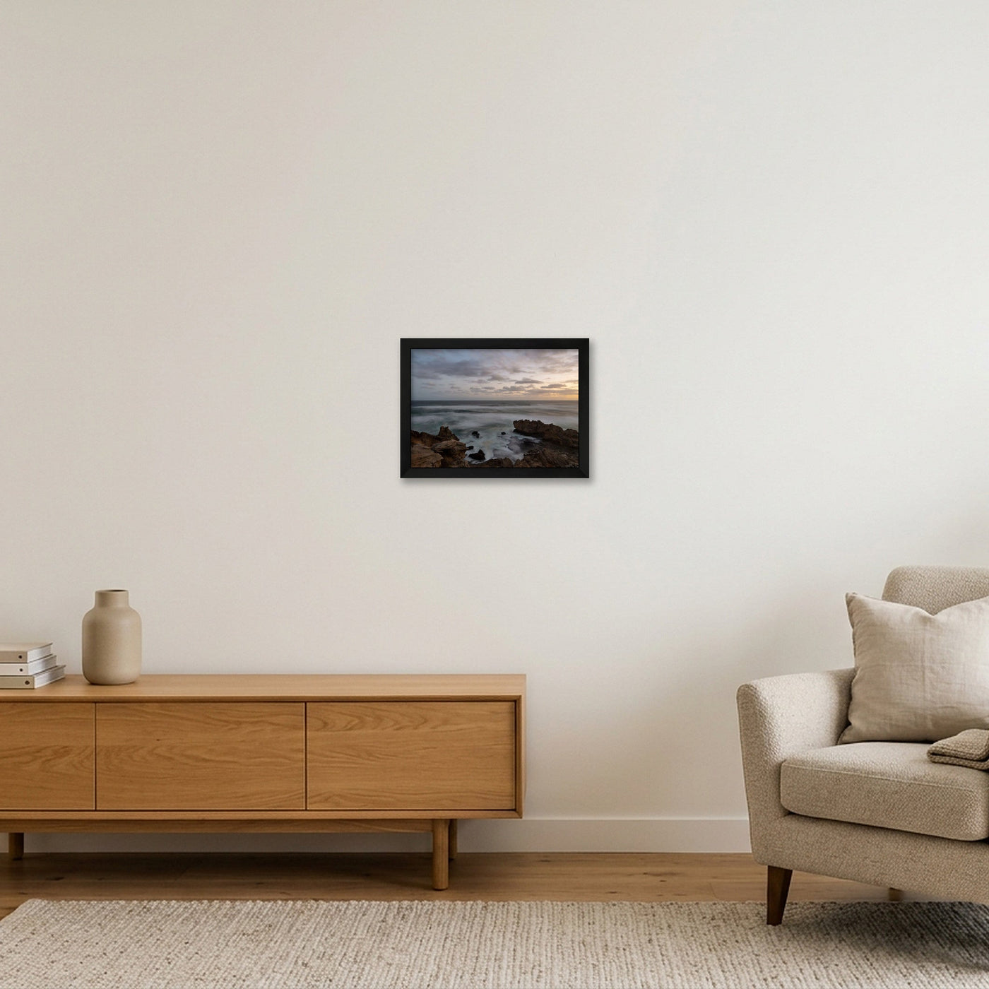 icm-minimal-shoreline-print-01 — A4 (30×21cm, 12×8") Black Frame