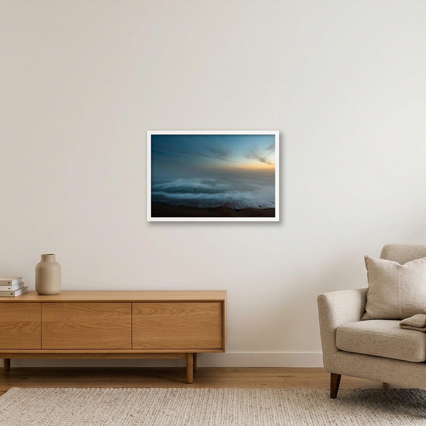 icm-moody-seascape-print-01 — 60×40cm, 24×16" White Frame