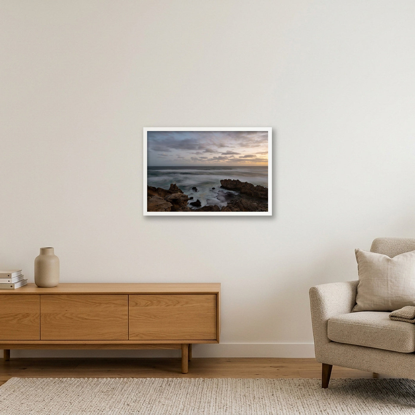 icm-minimal-shoreline-print-01 — 60×40cm, 24×16" White Frame
