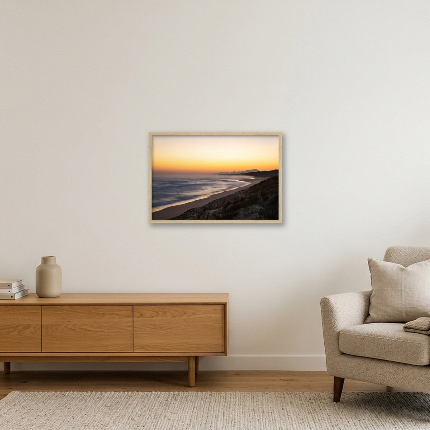 icm-minimal-sunset-seascape-print-01 — 60×40cm, 24×16" Oak Frame