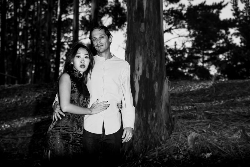 Moody portrait of young couple.