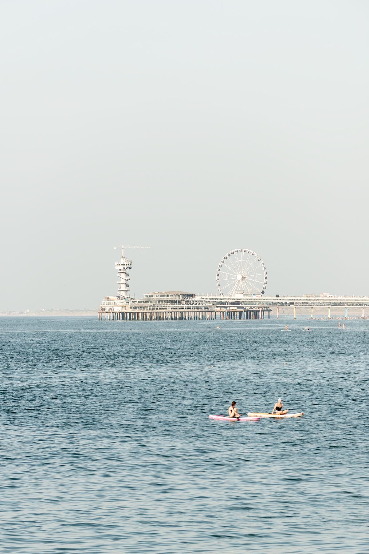 A long shot from somewhere on the beach toward the Pier at Scheveningen.