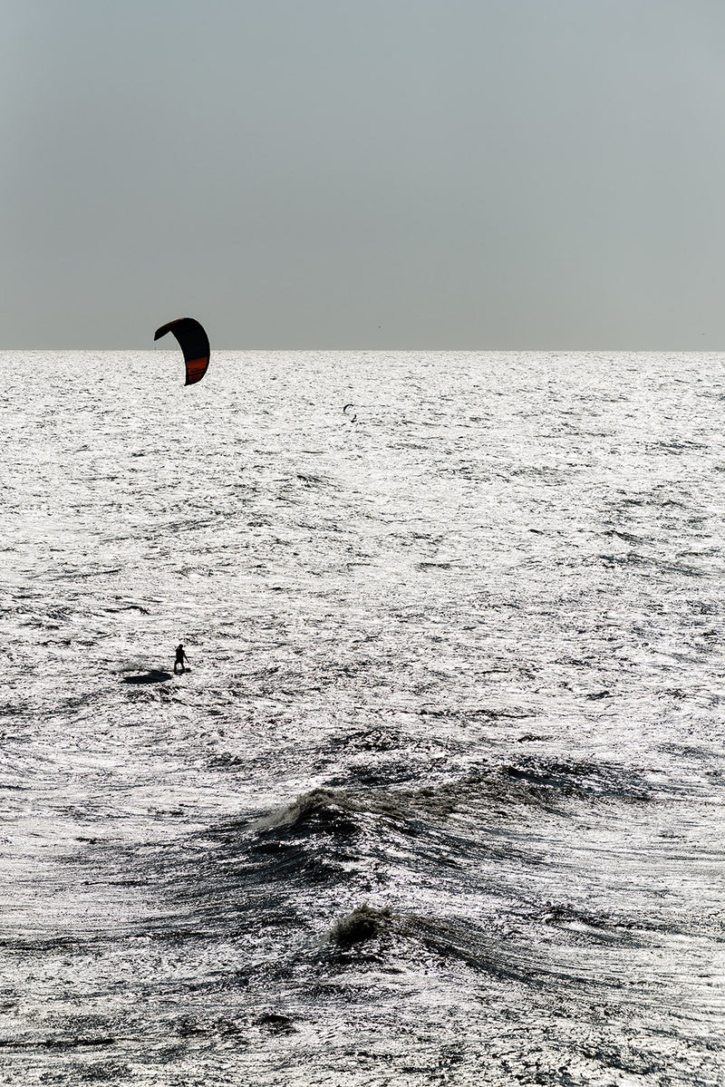A kite surfer in the North Sea