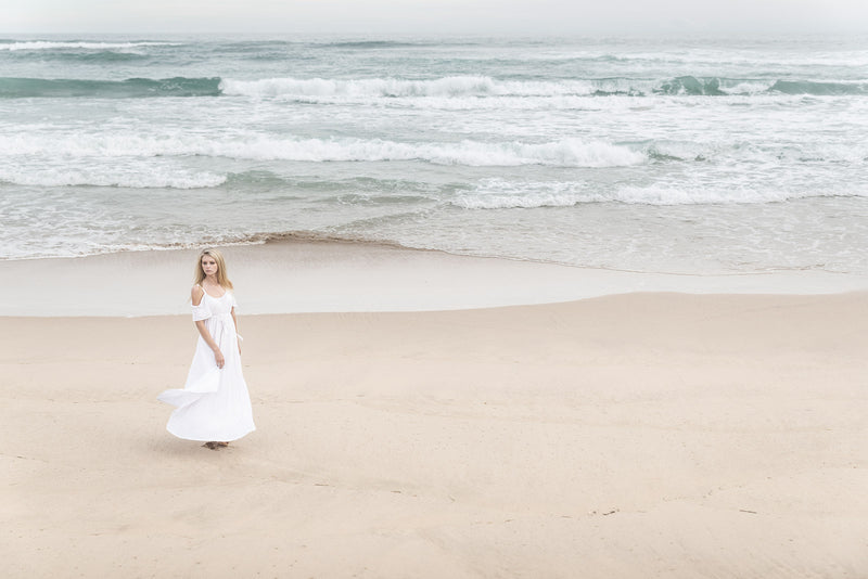 Influencer portrait shoot on the beach