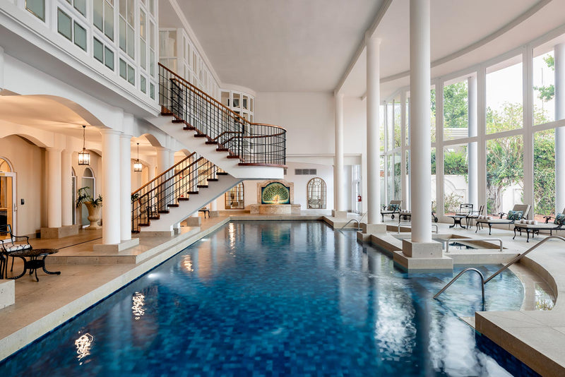 Hotel interior featuring olympic swimming pool.