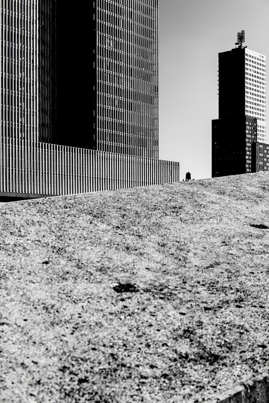 Looking over the Nieuwe Maas river towards De Rotterdam from the Erasmusbrug.