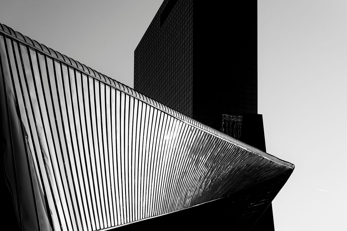 Architectural detail in black and white. Shot at Centraal Station, Rotterdam. 