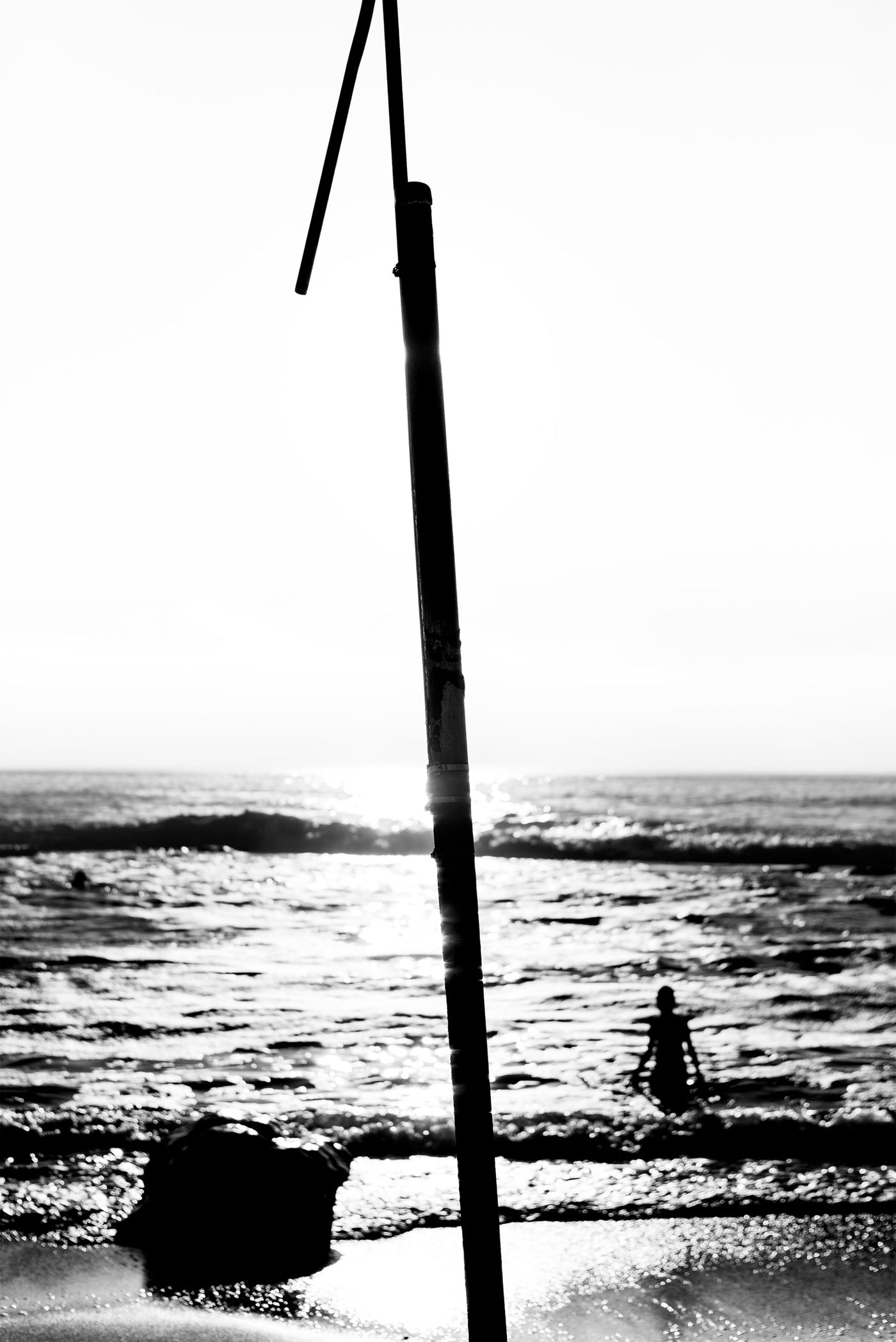 A swimmer in the water at St James tidal pool.
