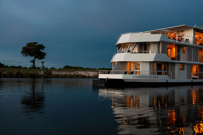 Travel photography image of the Zambezi Queen, floating hotel.